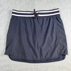 Athleta Skort Women Size 4 Navy Blue Striped Waistband Activewear Drawstring